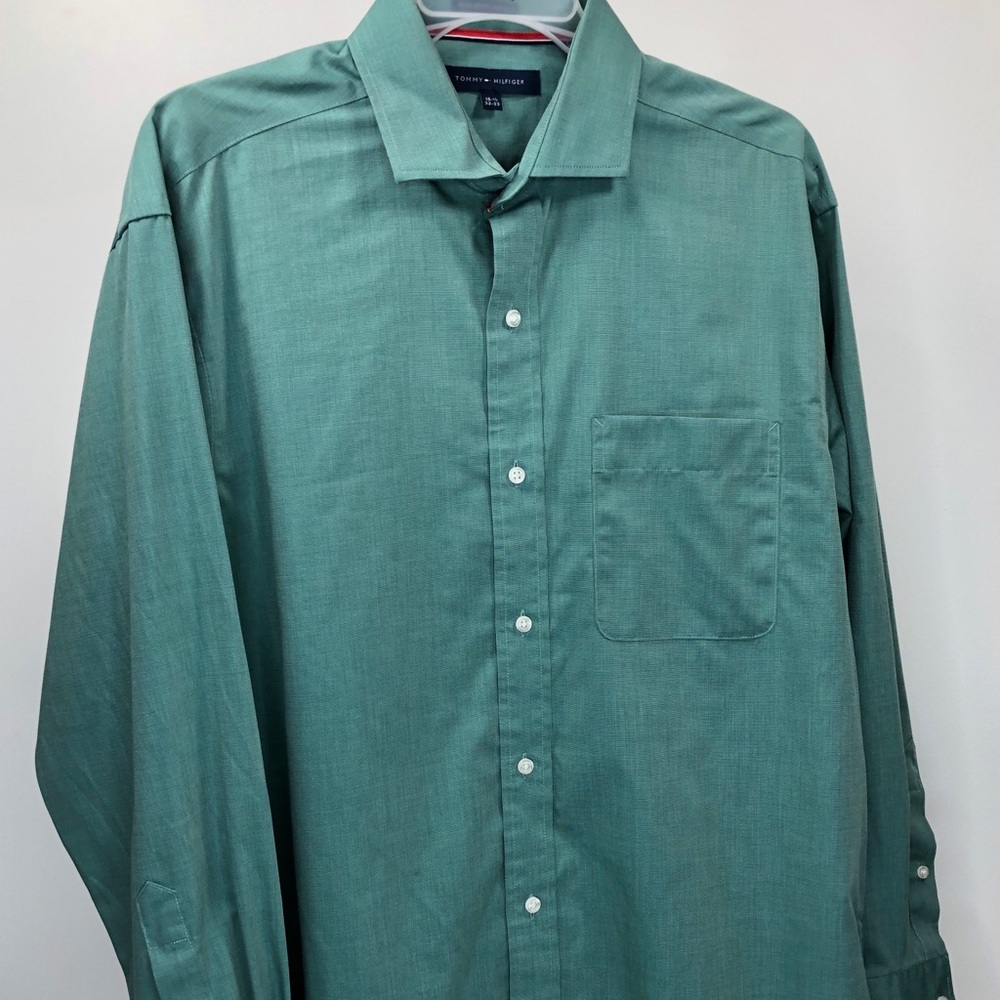 Tommy Hilfiger Slim Fit Green Dress Shirt